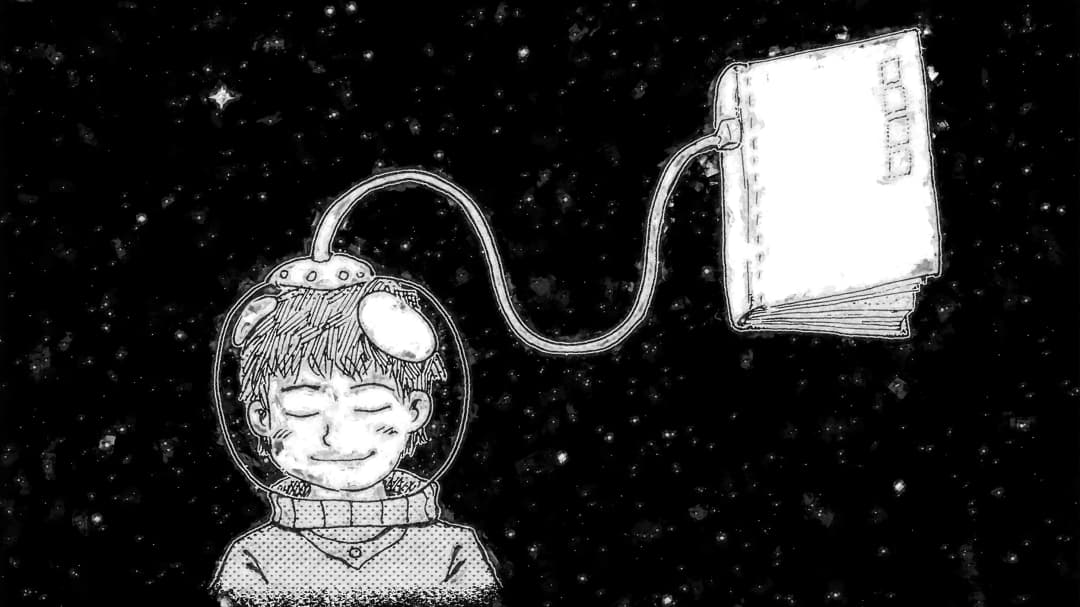 Boy Reading Space Dreams
