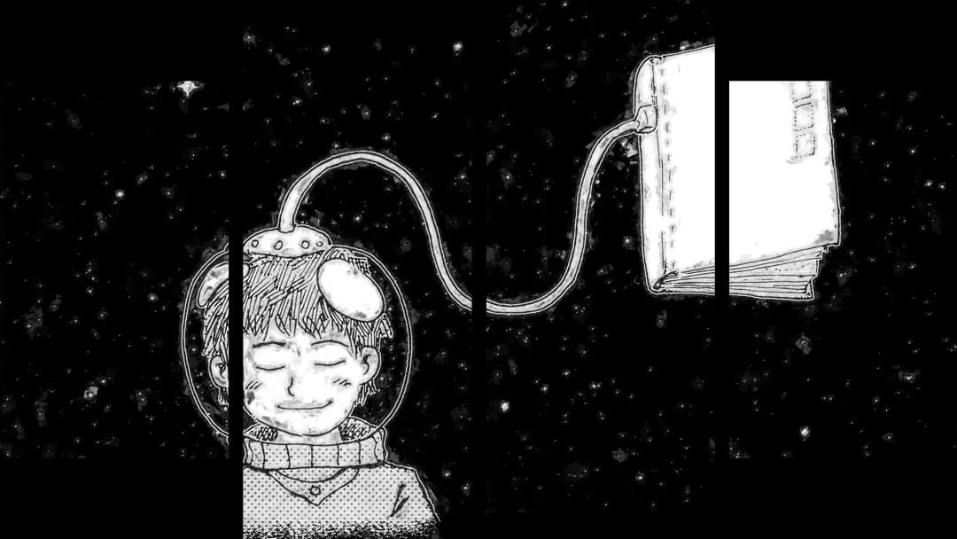 Boy Reading Space Dreams – 4 Panels