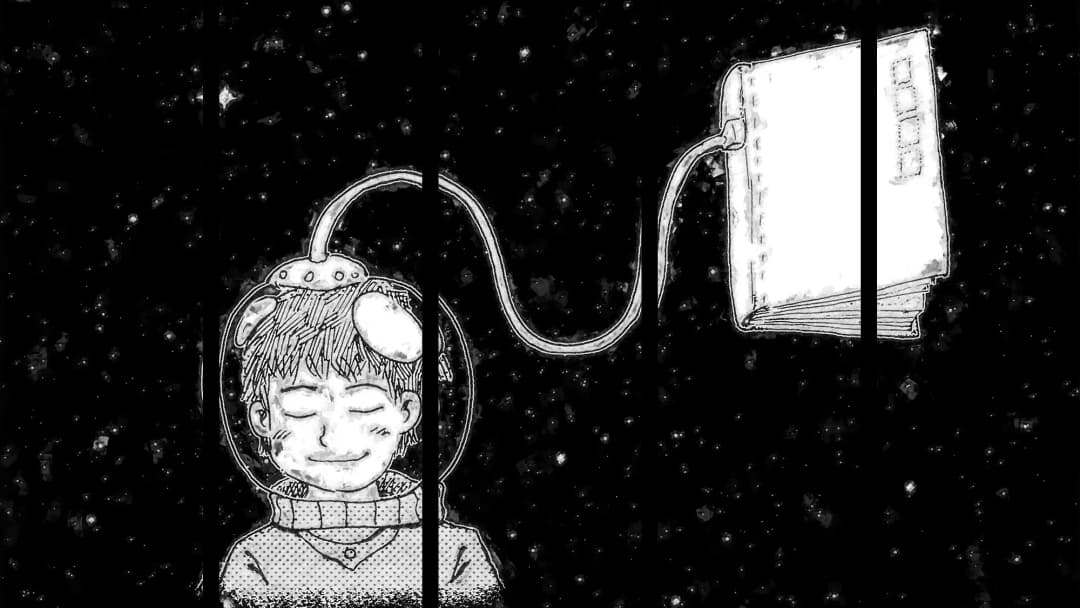 Boy Reading Space Dreams – 5 Panels Straight