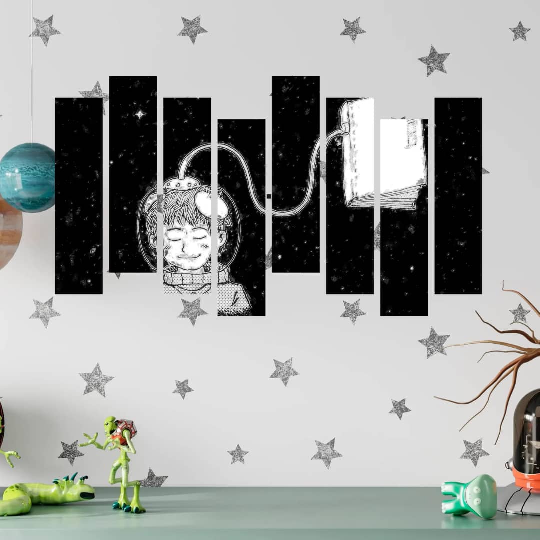Boy Reading Space Dreams – 8 Panels Hierarchy