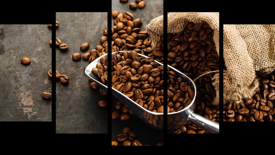 Burlap Sack Coffee Beans – 5 Panels Hierarchy