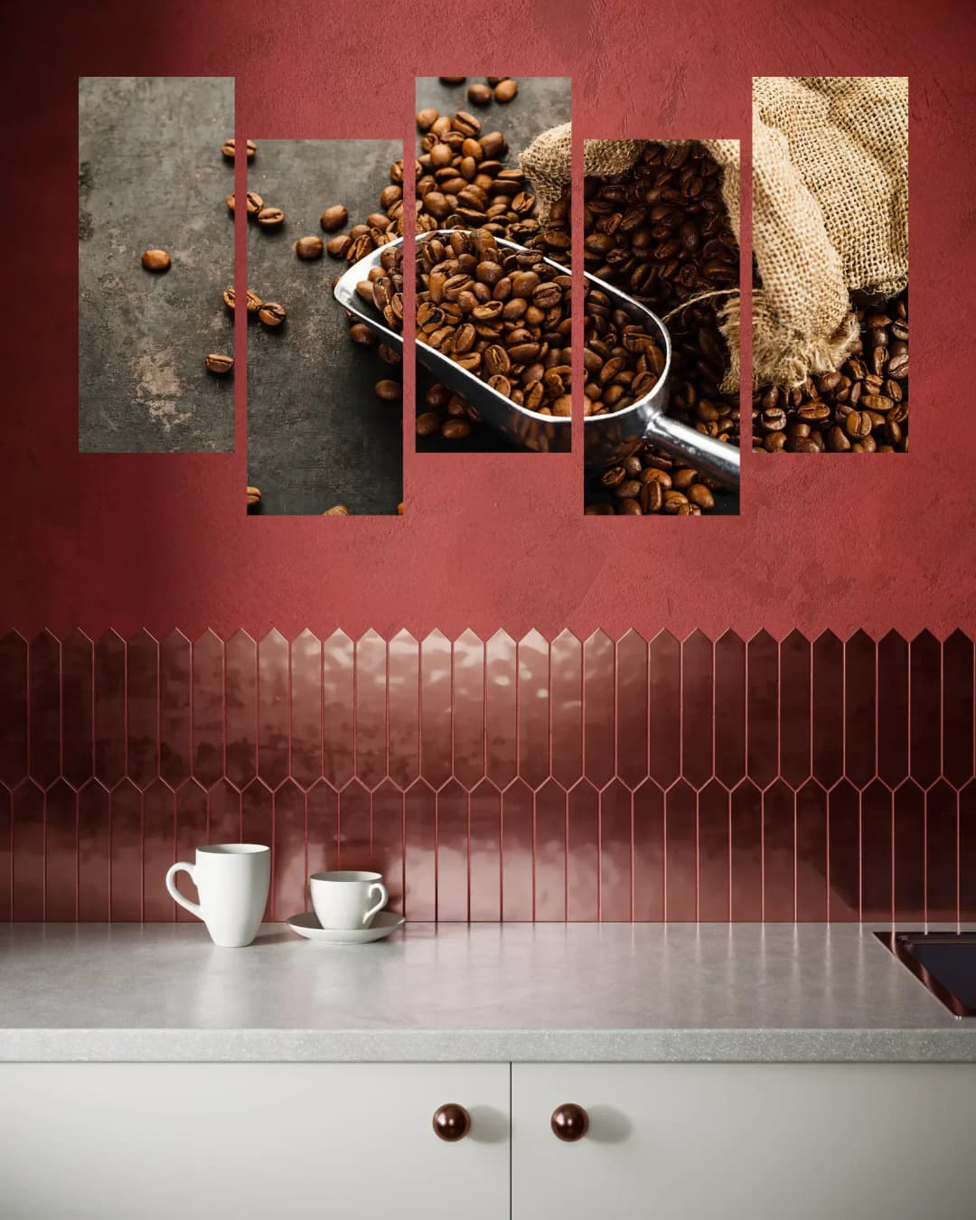 Burlap Sack Coffee Beans – 5 Panels Up & Down