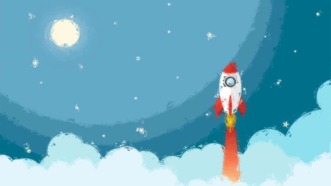 Cartoon Rocket Space Launch