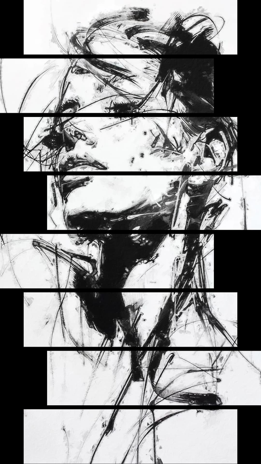 Charcoal Ink Sketch – 8 Panels Hierarchy