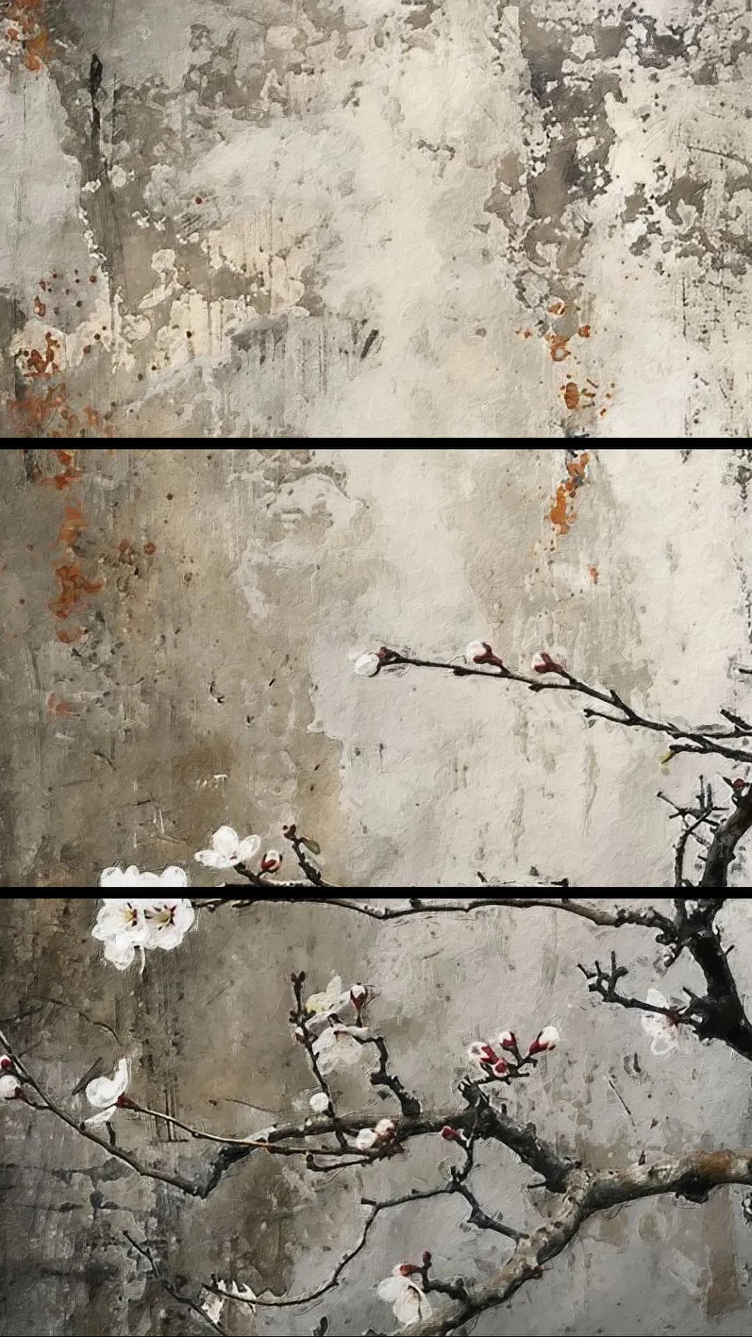 Cherry Blossom Textured Wall – 3 Panels
