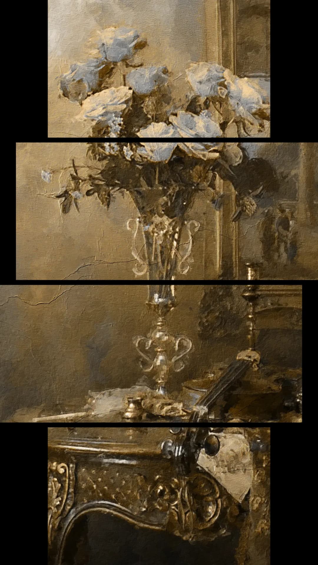 Classic Roses Vase – 4 Panels