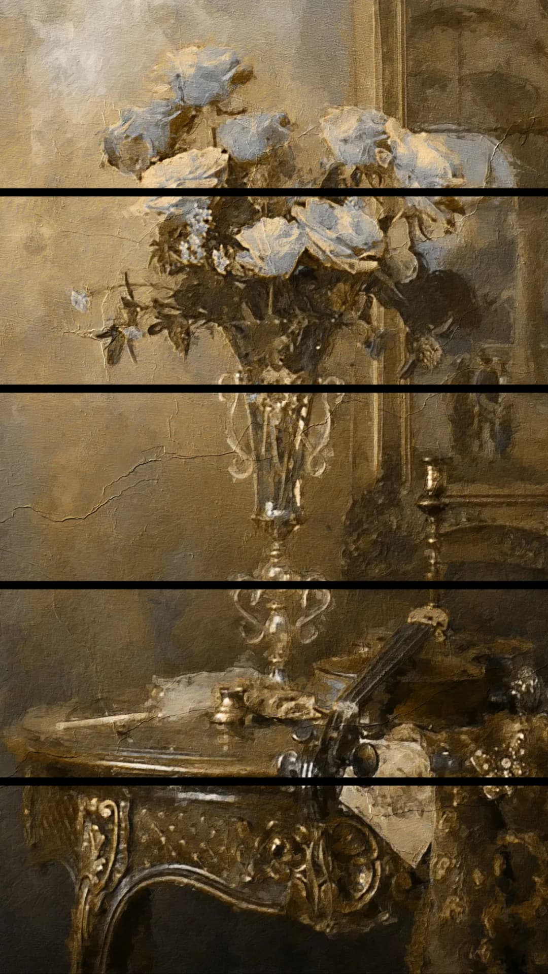 Classic Roses Vase – 5 Panels Straight