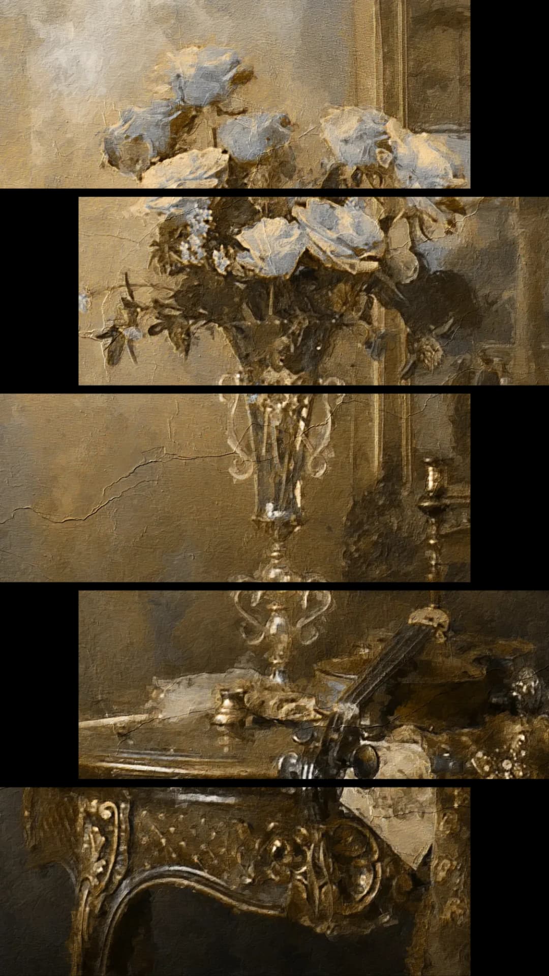 Classic Roses Vase – 5 Panels Up & Down