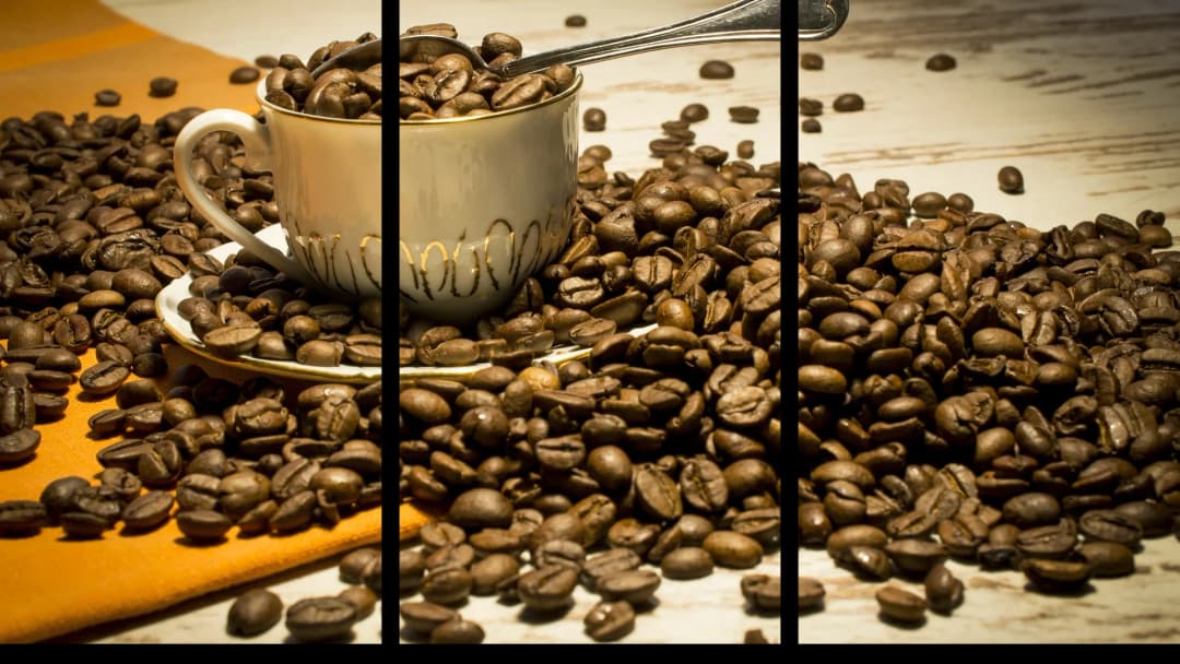 Coffee Beans Rustic Cup – 3 Panels
