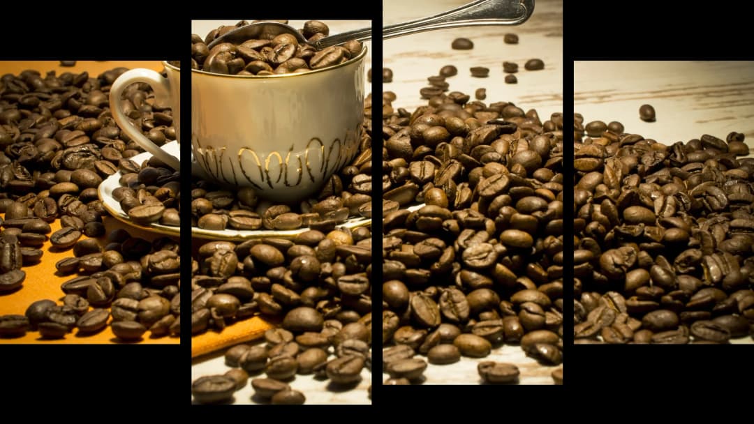 Coffee Beans Rustic Cup – 4 Panels