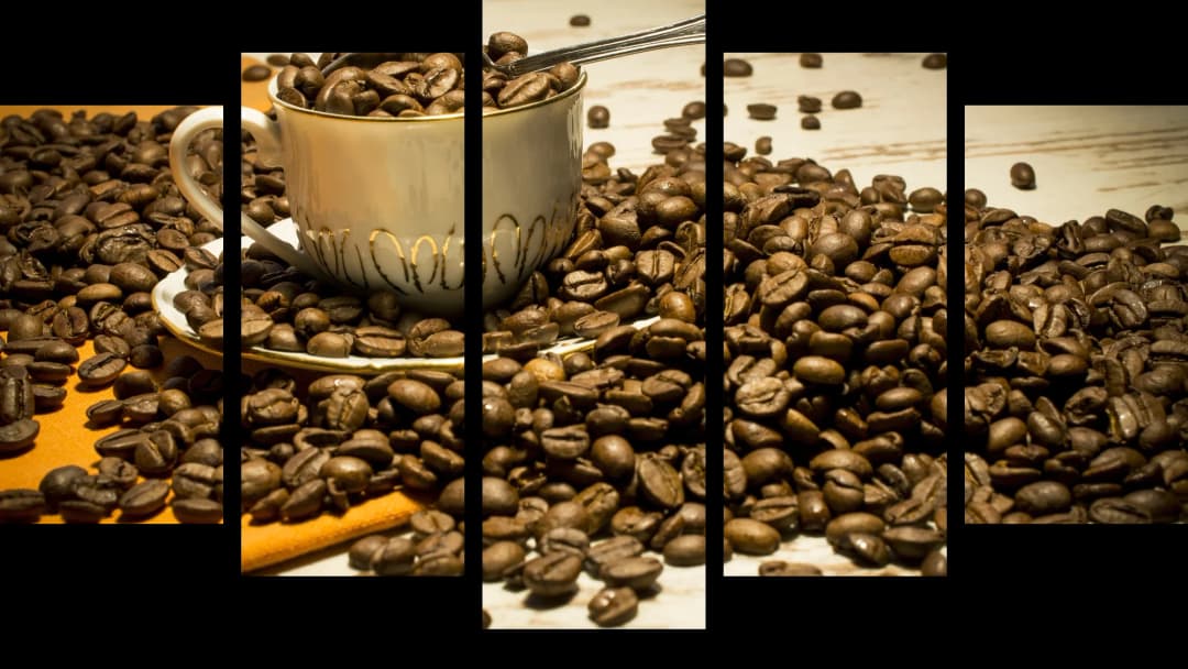 Coffee Beans Rustic Cup – 5 Panels Hierarchy