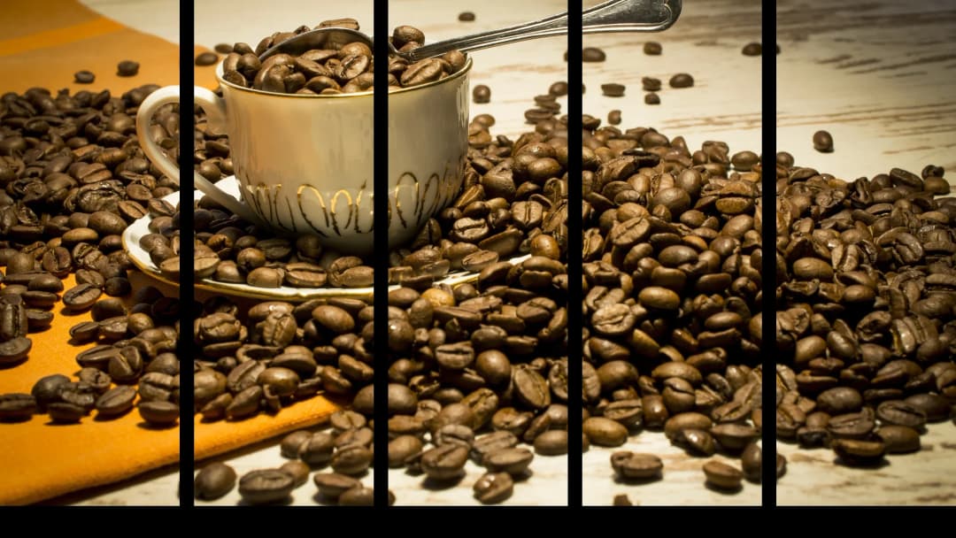 Coffee Beans Rustic Cup – 5 Panels Straight