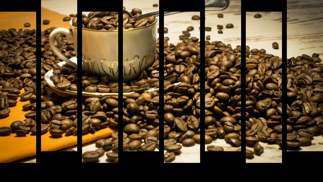 Coffee Beans Rustic Cup – 8 Panels Up & Down