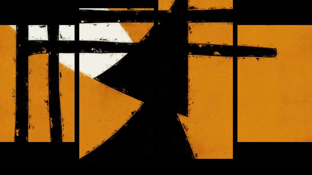 Constructivist Amber Black – 4 Panels