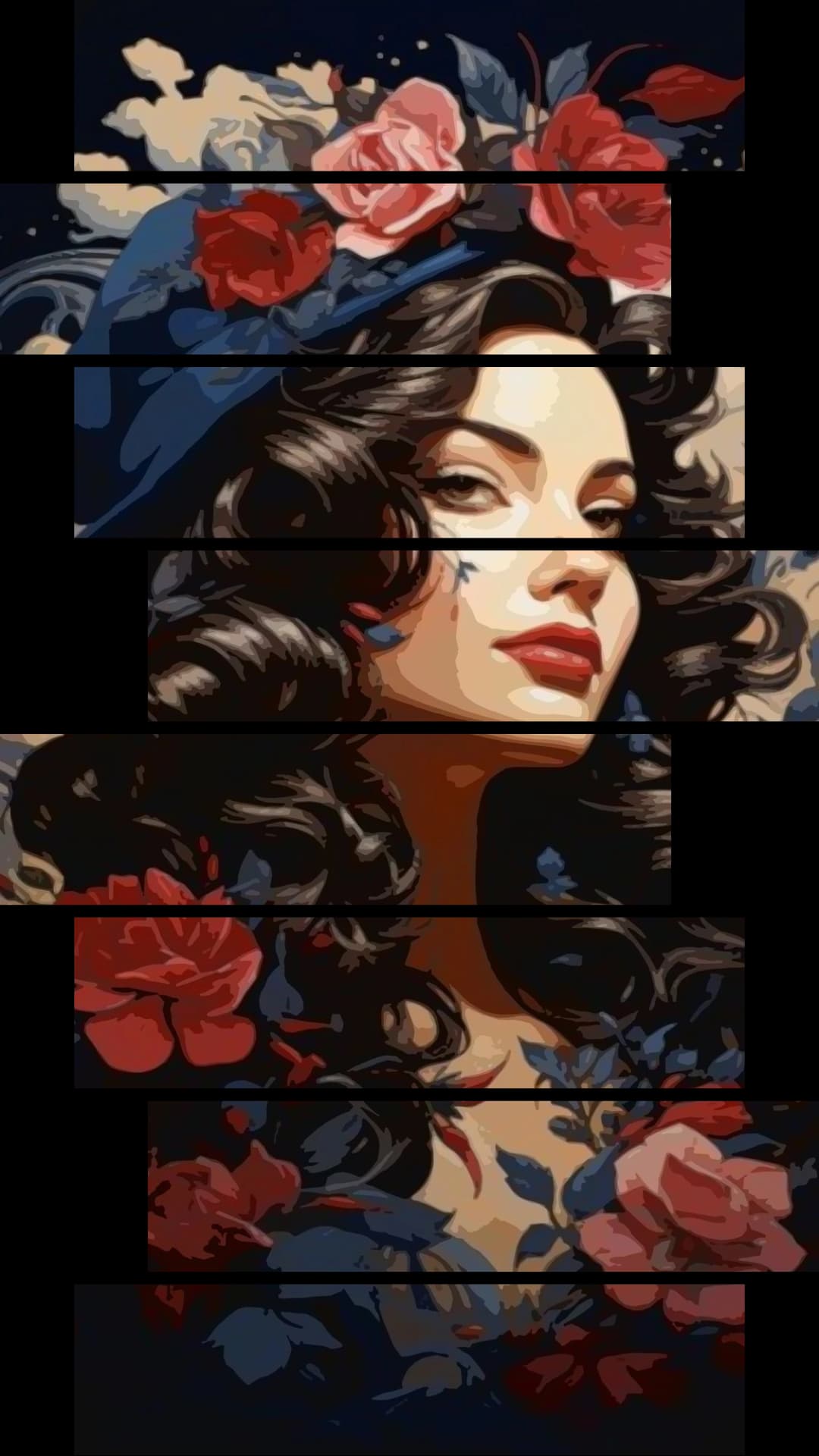 Curly Rose portrait – 8 Panels Hierarchy