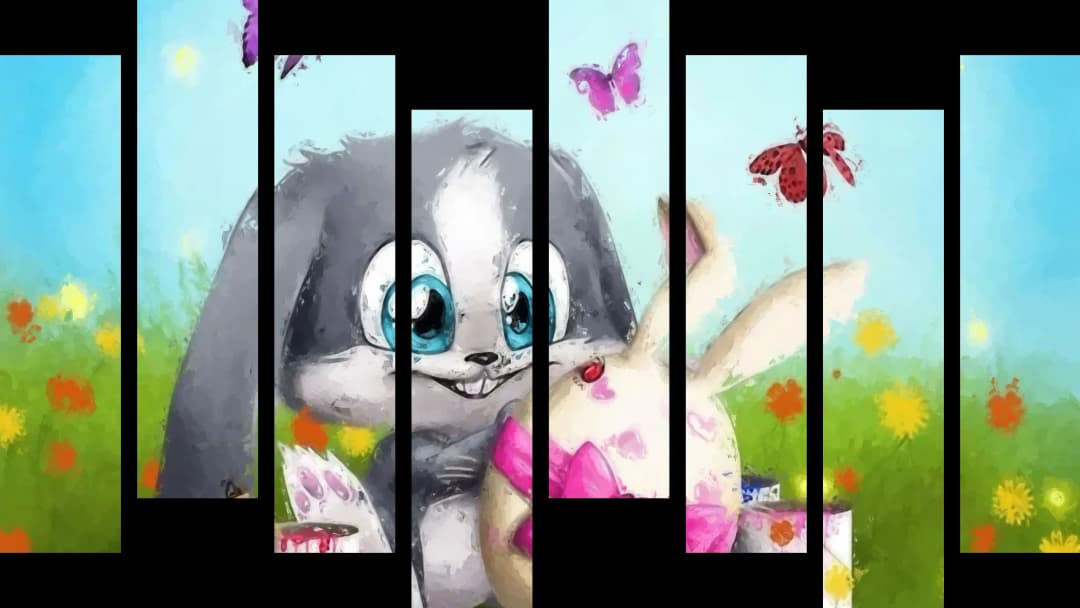Cute Bunny Painted Egg – 8 Panels Hierarchy