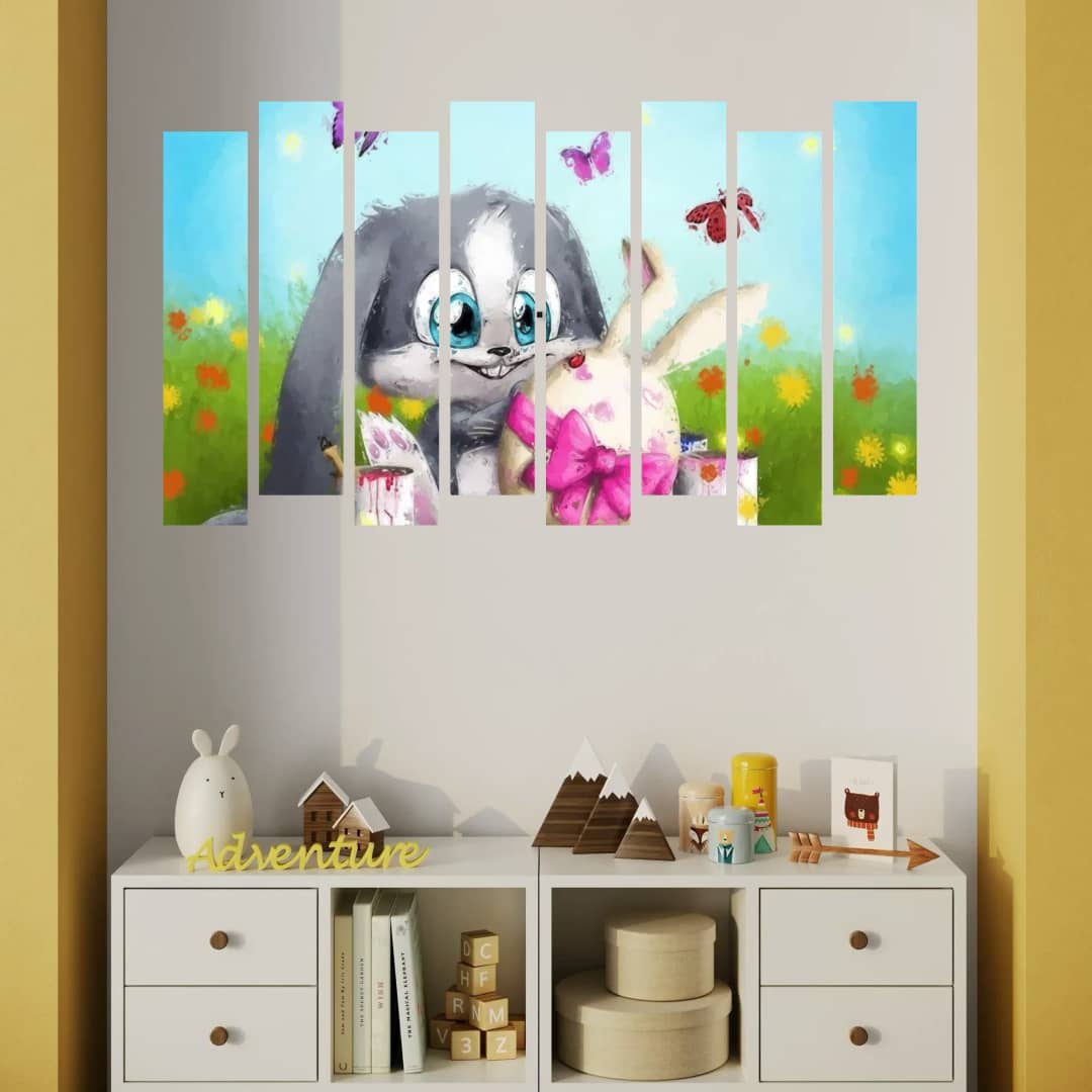 Cute Bunny Painted Egg – 8 Panels Up & Down