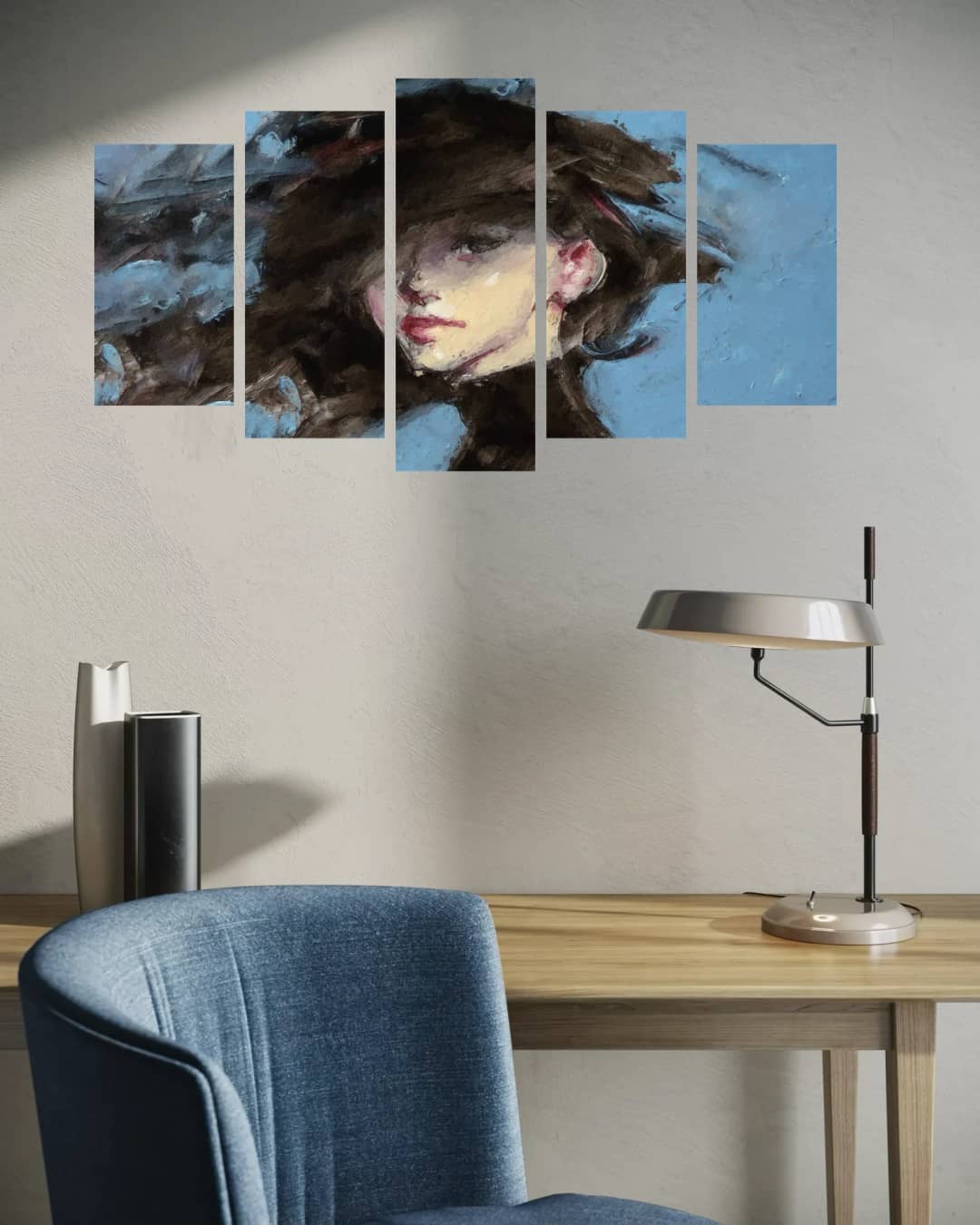 Dark Hat Wind Portrait – 5 Panels Hierarchy
