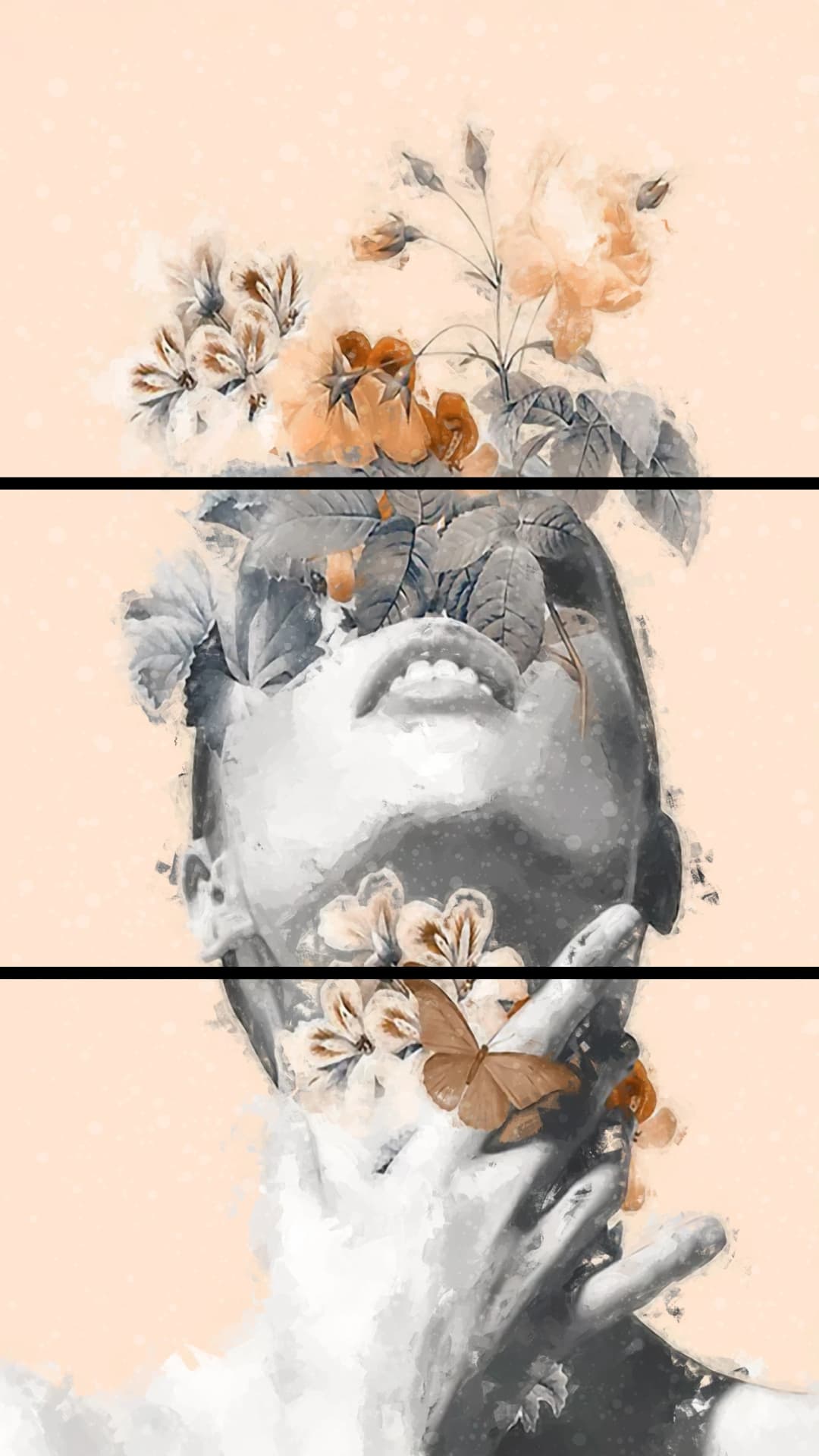 Dreamy Floral Face – 3 Panels