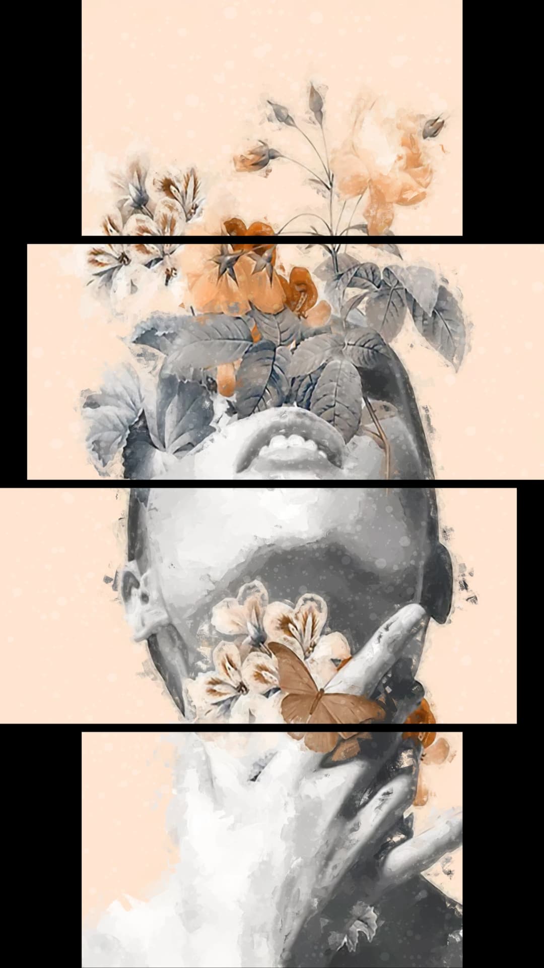 Dreamy Floral Face – 4 Panels
