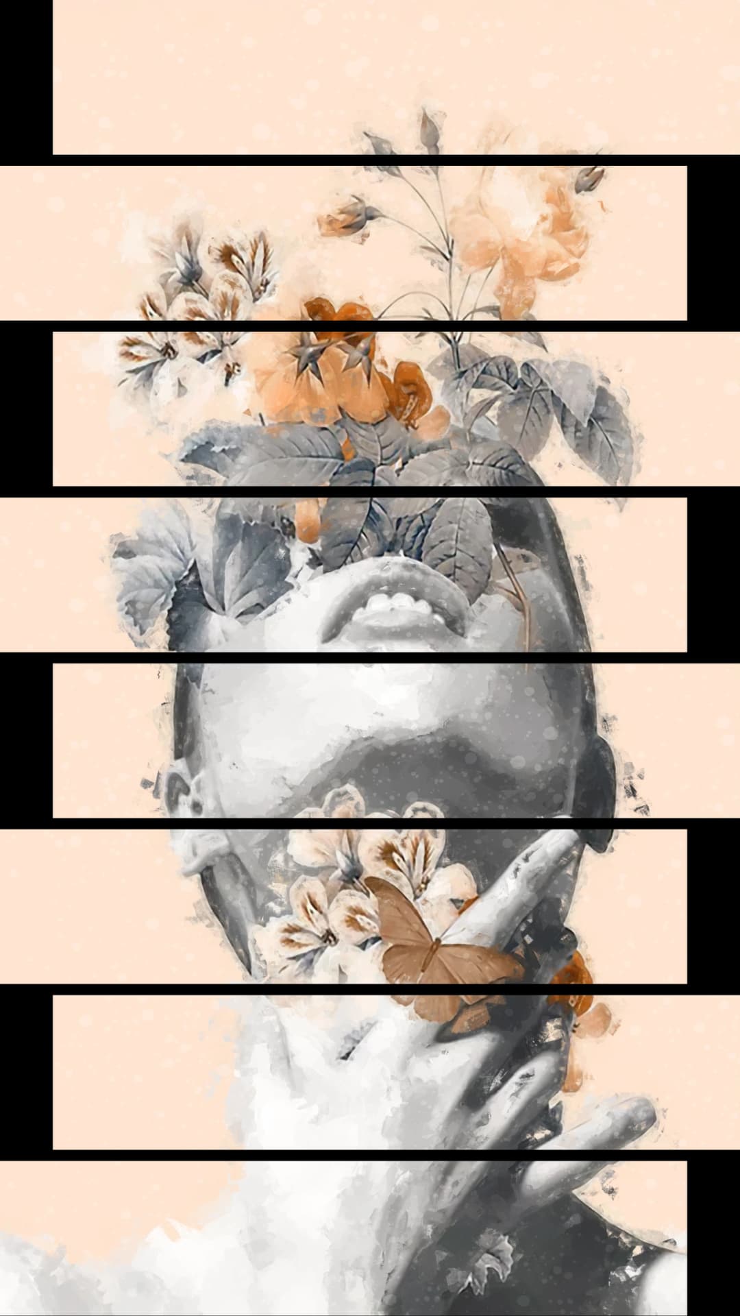 Dreamy Floral Face – 8 Panels Up & Down