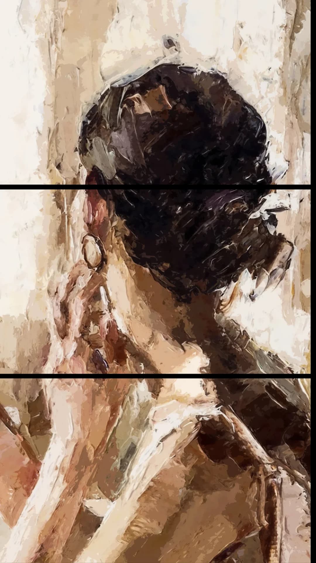Elegant Back Portrait – 3 Panels