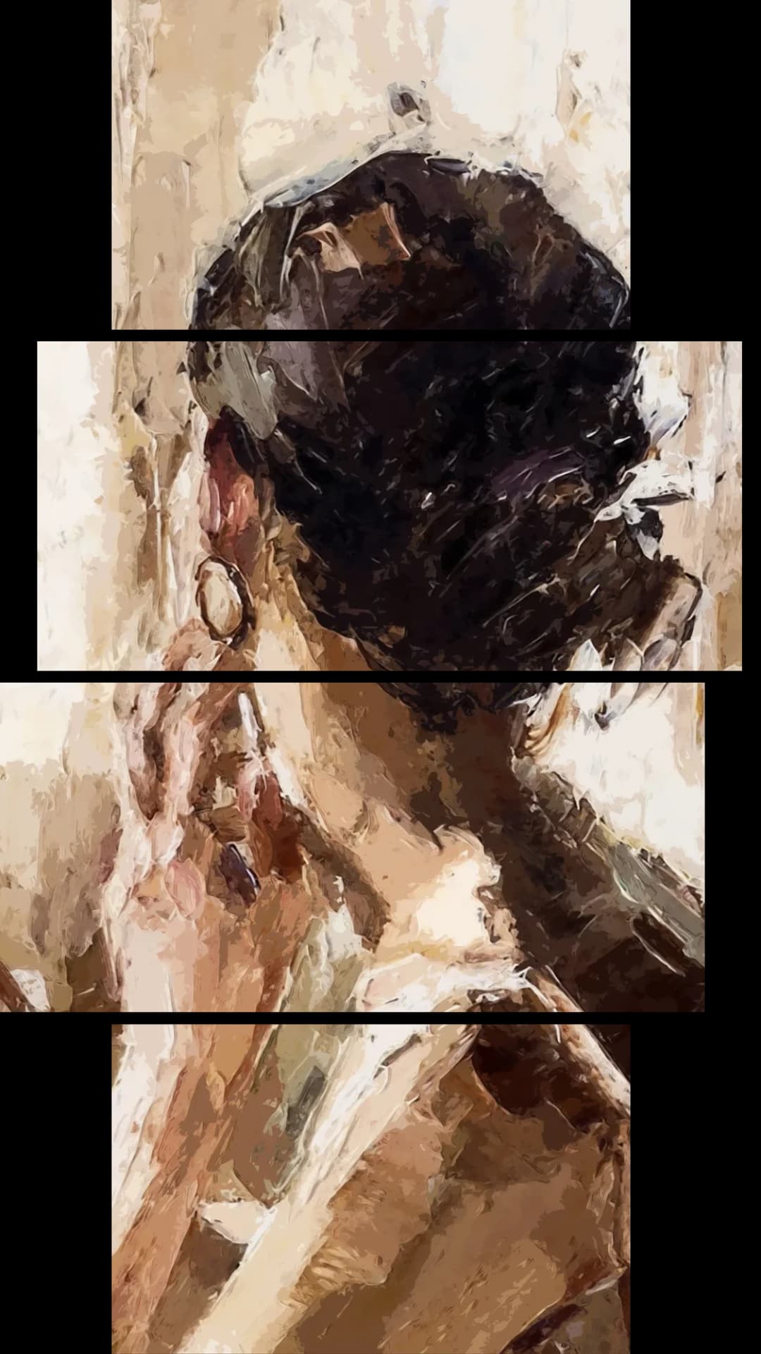 Elegant Back Portrait – 4 Panels
