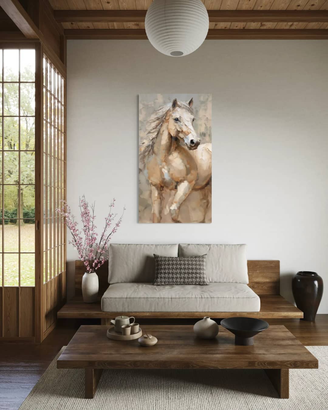 Elegant Cream Horse
