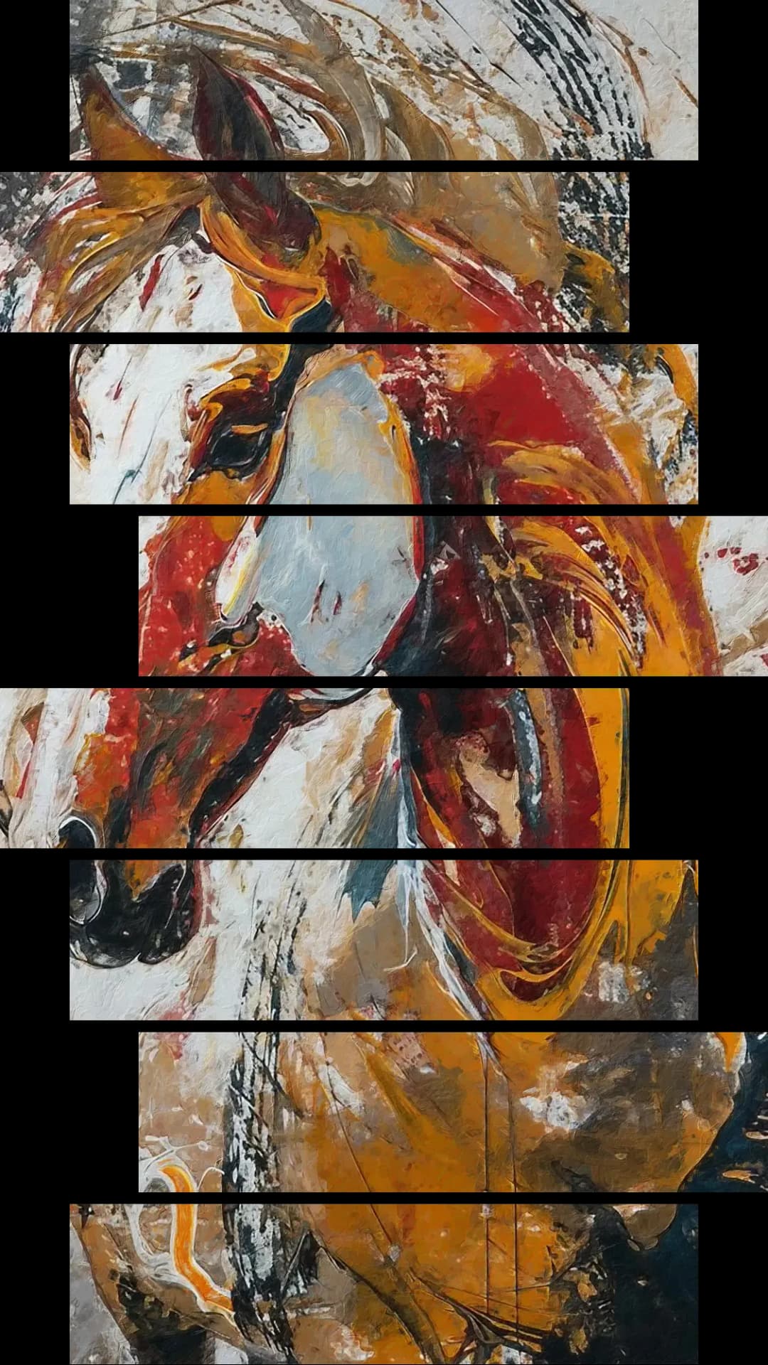 Expressive Horse Portrait – 8 Panels Hierarchy