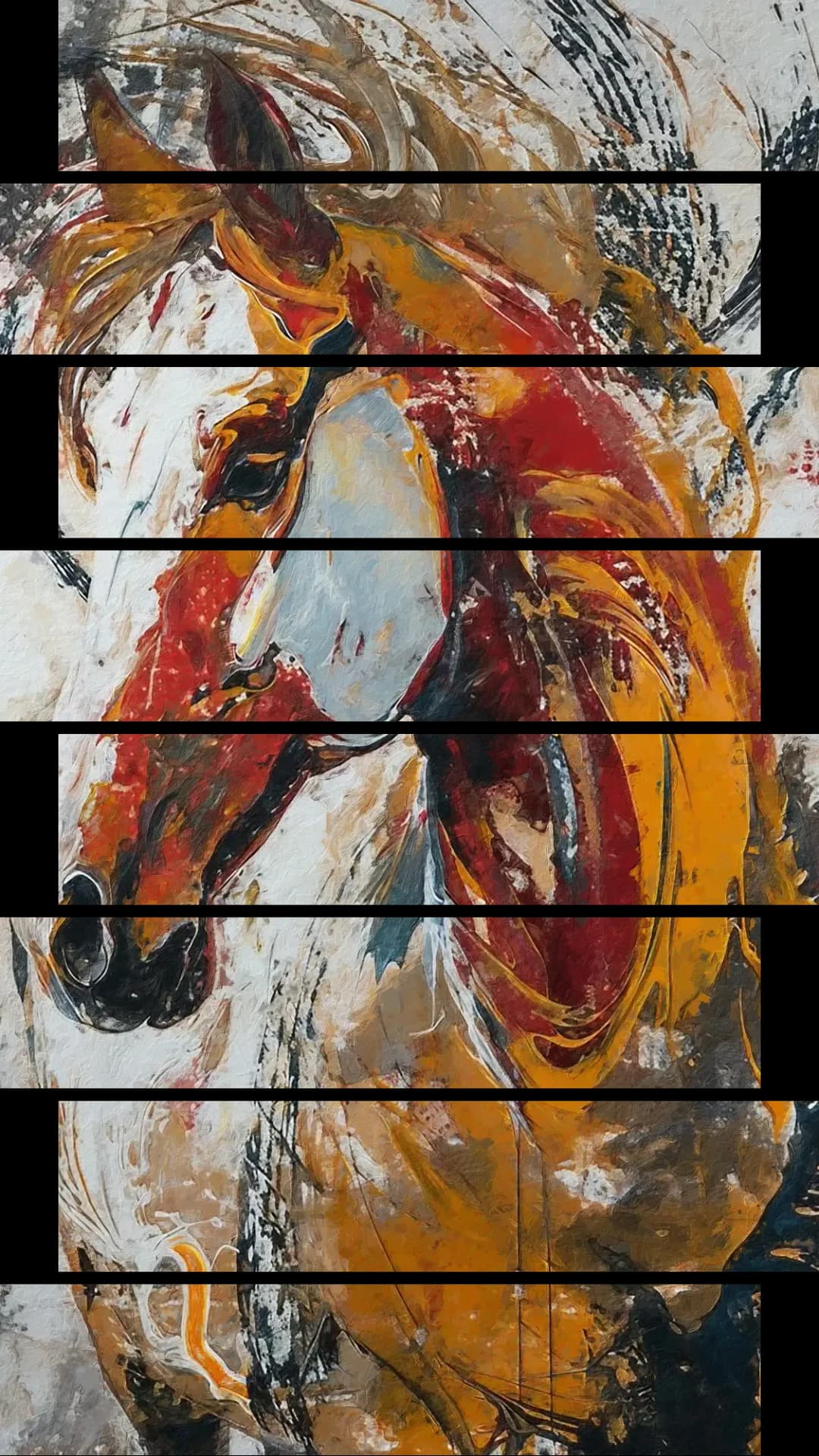 Expressive Horse Portrait – 8 Panels Up & Down