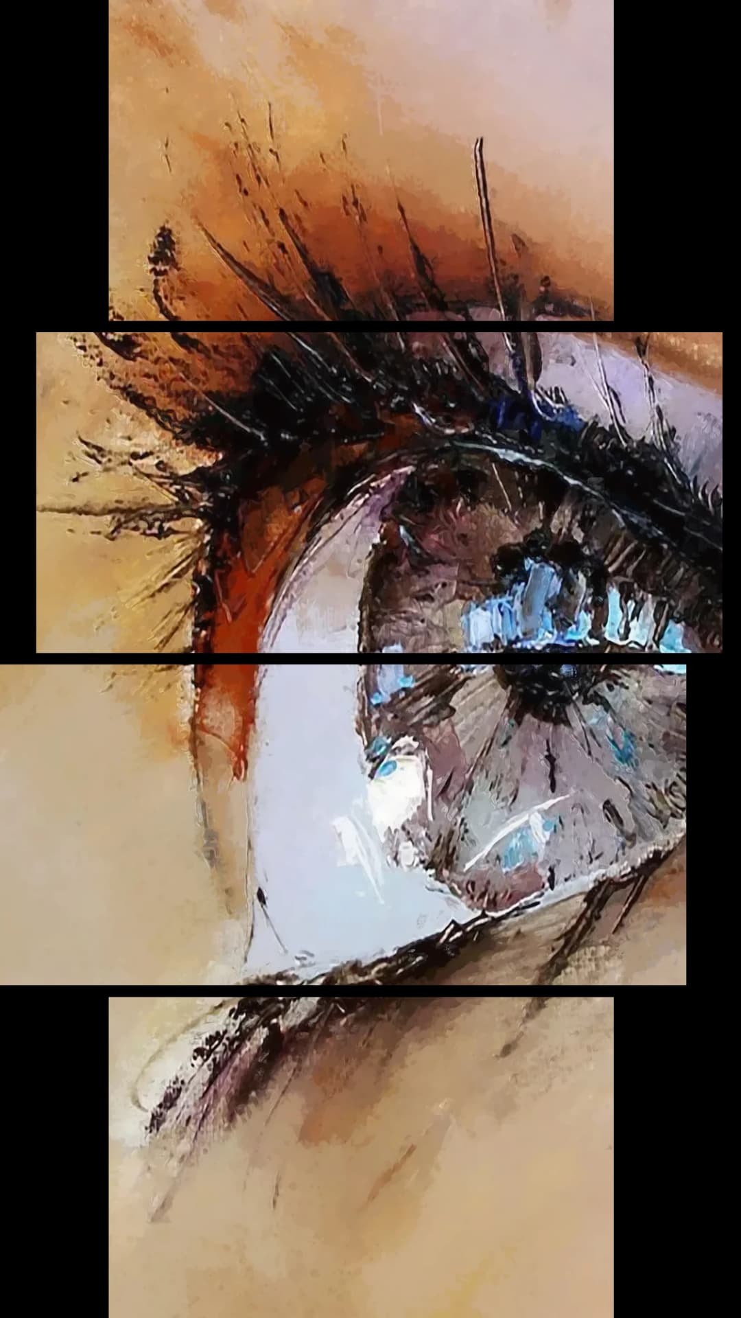 Expressive Painted Eye – 4 Panels