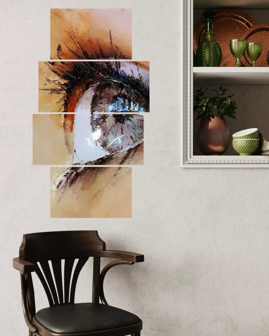 Expressive Painted Eye – 4 Panels