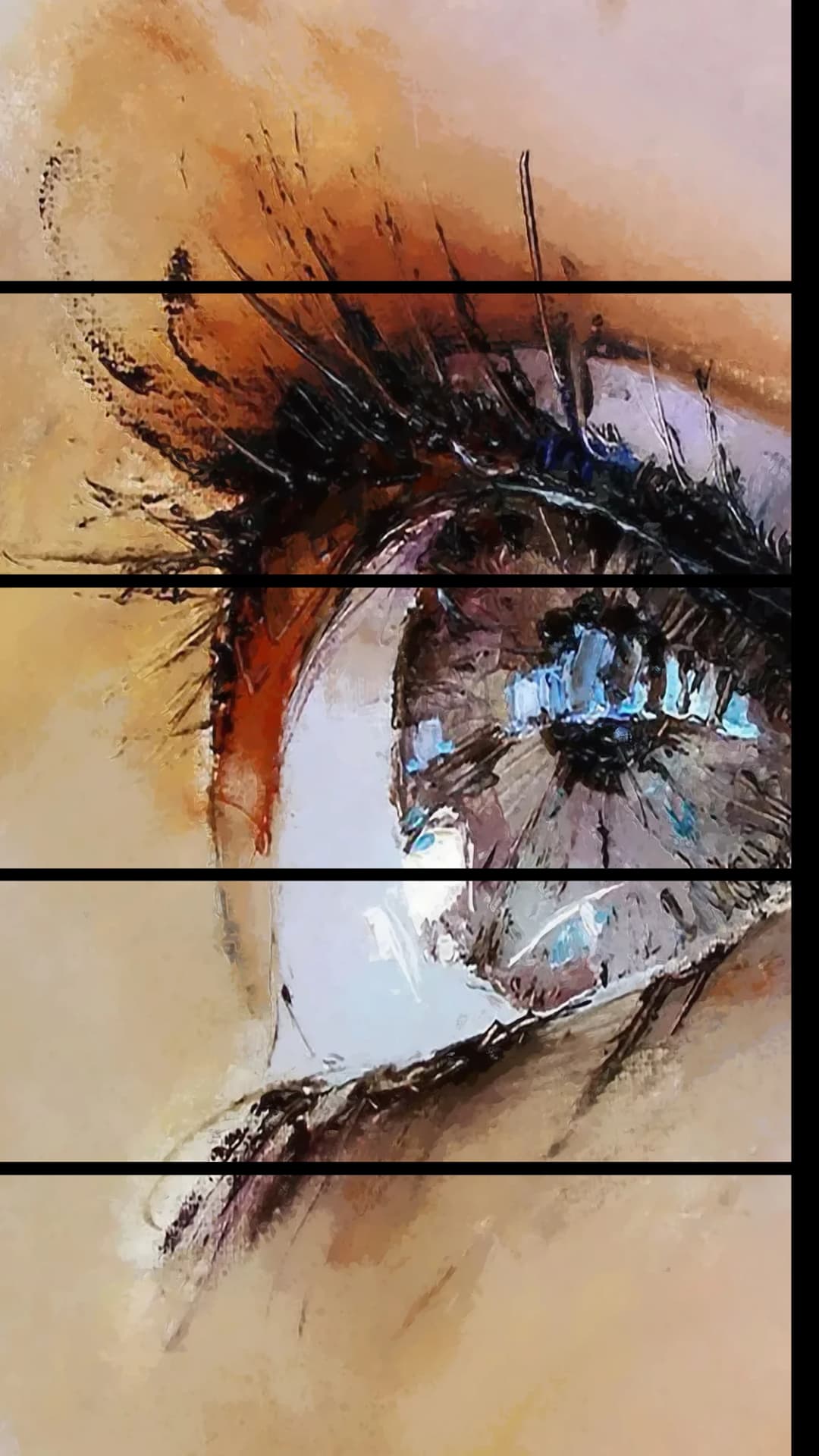 Expressive Painted Eye – 5 Panels Straight