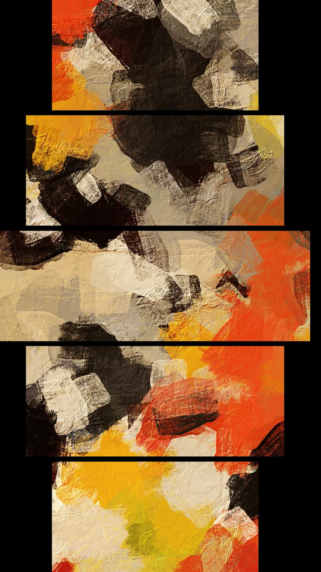 Expressive Warm Patches – 5 Panels Hierarchy