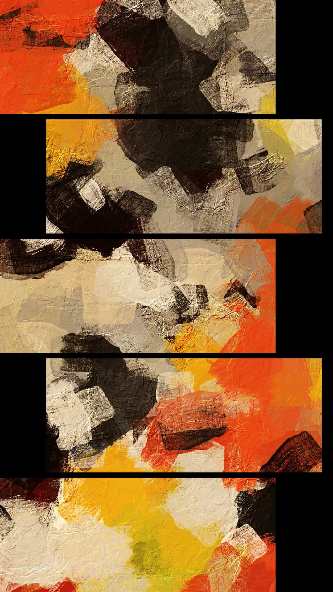 Expressive Warm Patches – 5 Panels Up & Down
