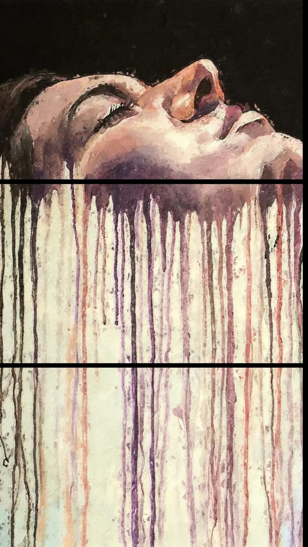 Face Drip Painting – 3 Panels