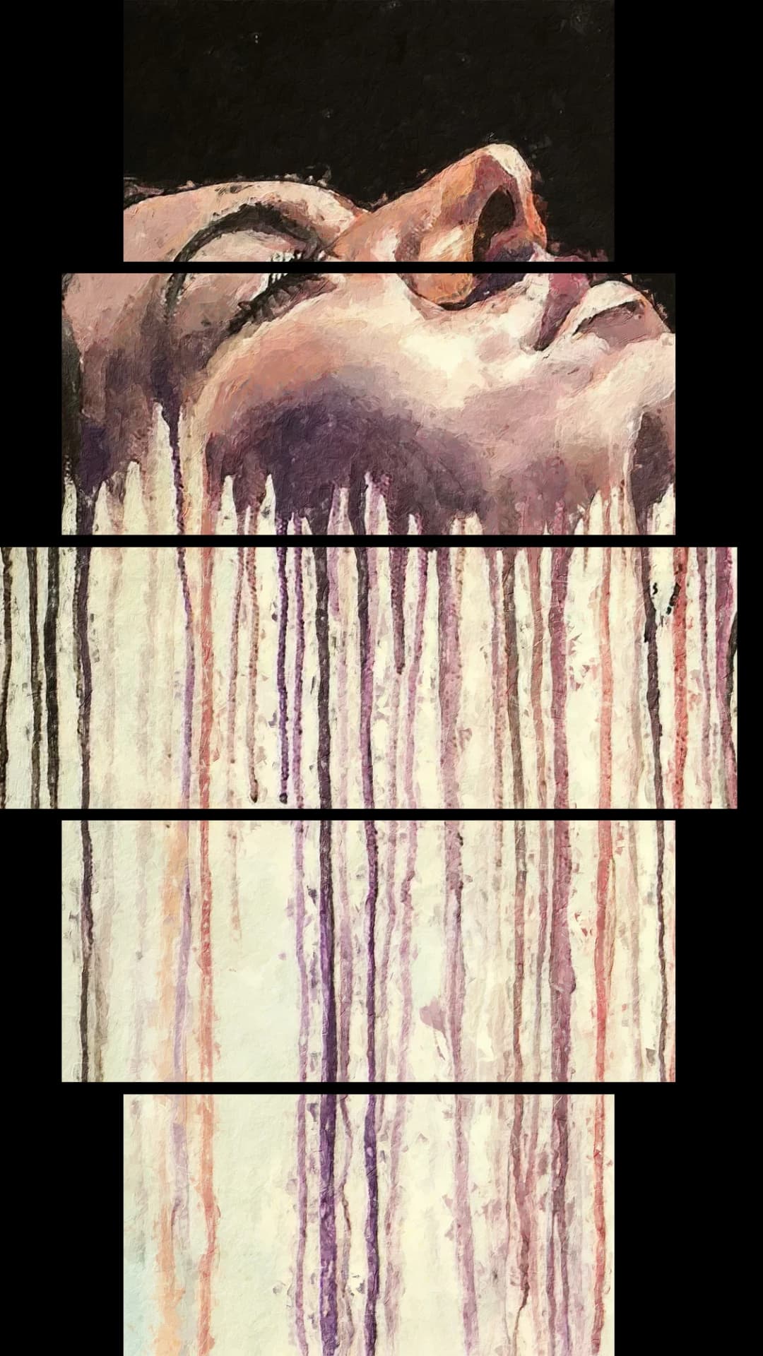 Face Drip Painting – 5 Panels Hierarchy