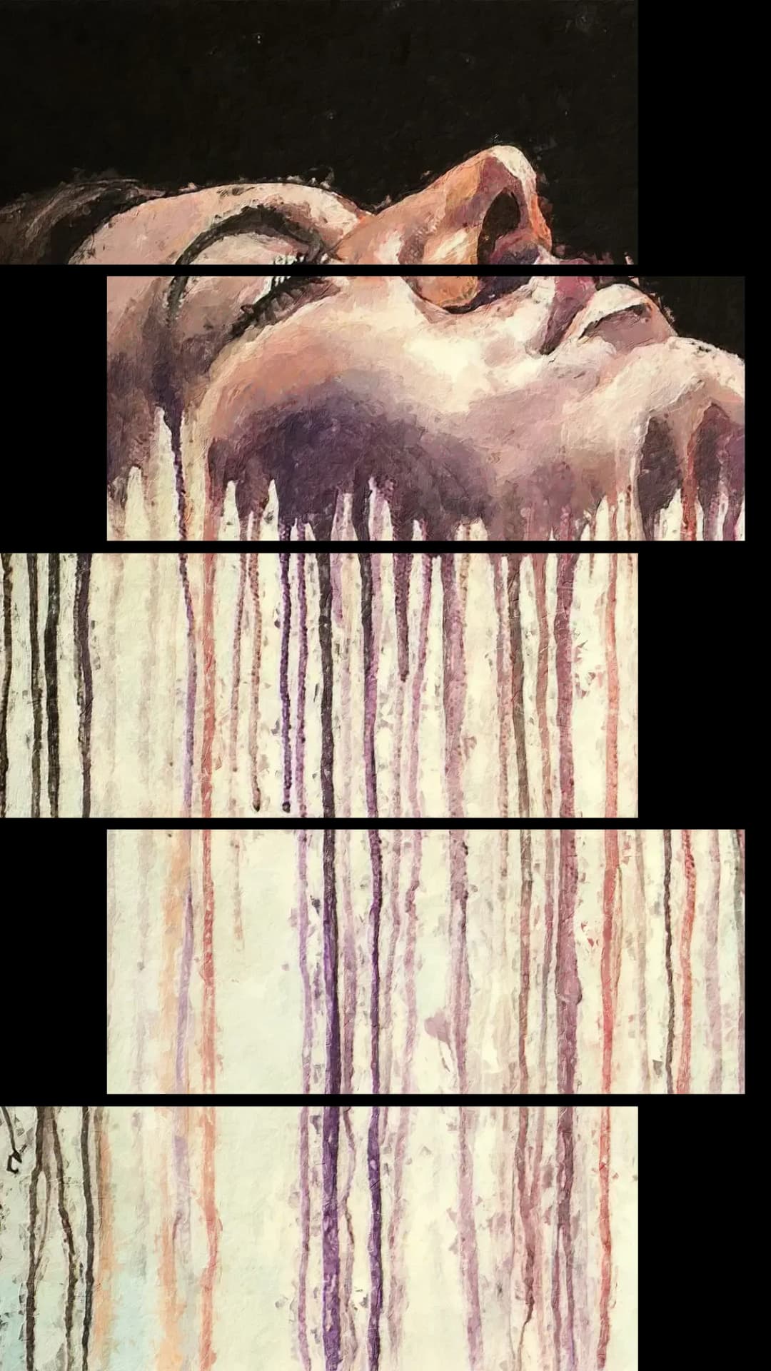 Face Drip Painting – 5 Panels Up & Down