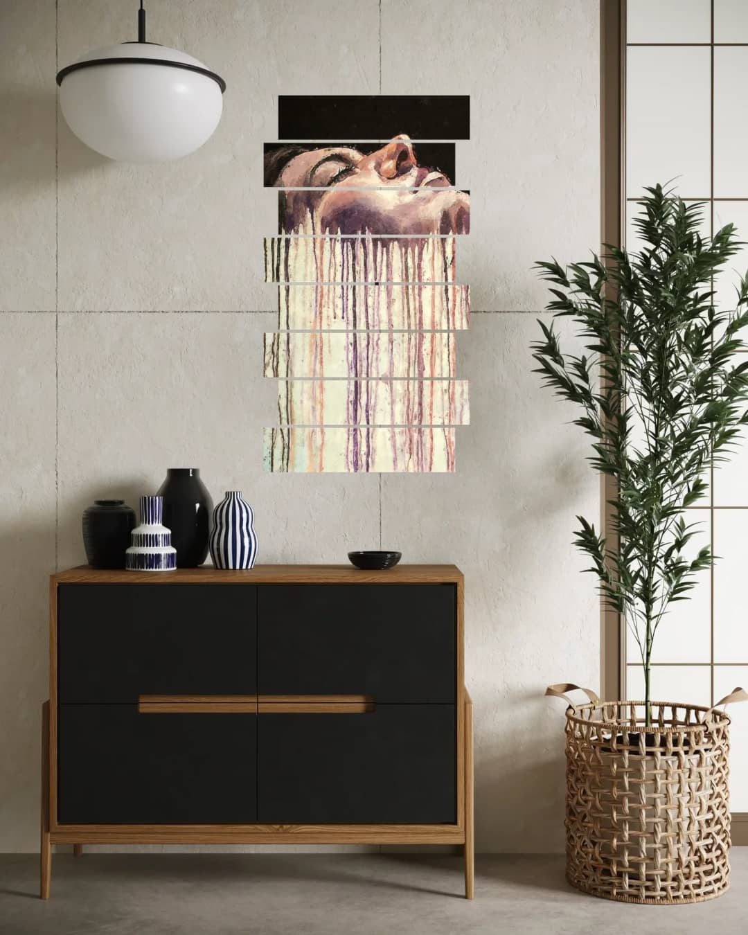 Face Drip Painting – 8 Panels Up & Down