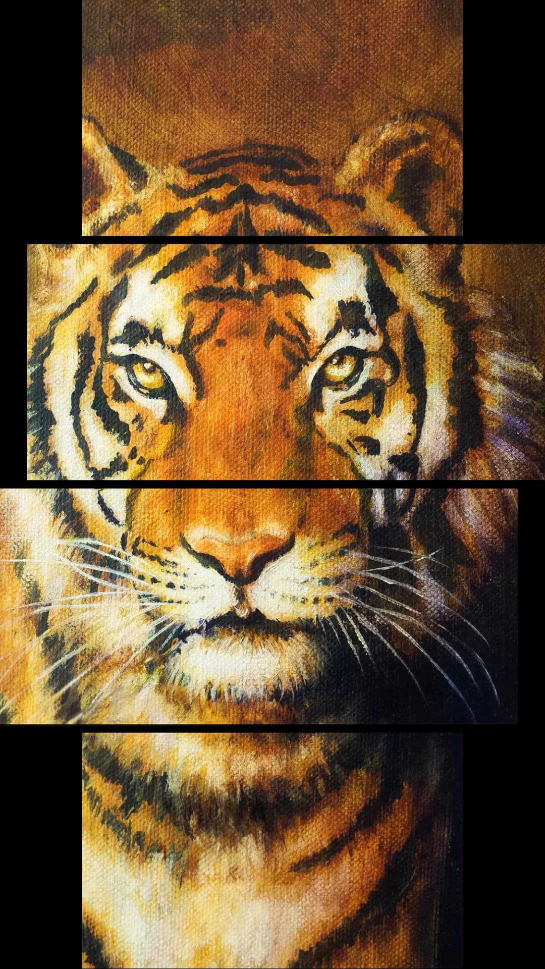 Fierce Tiger Portrait – 4 Panels