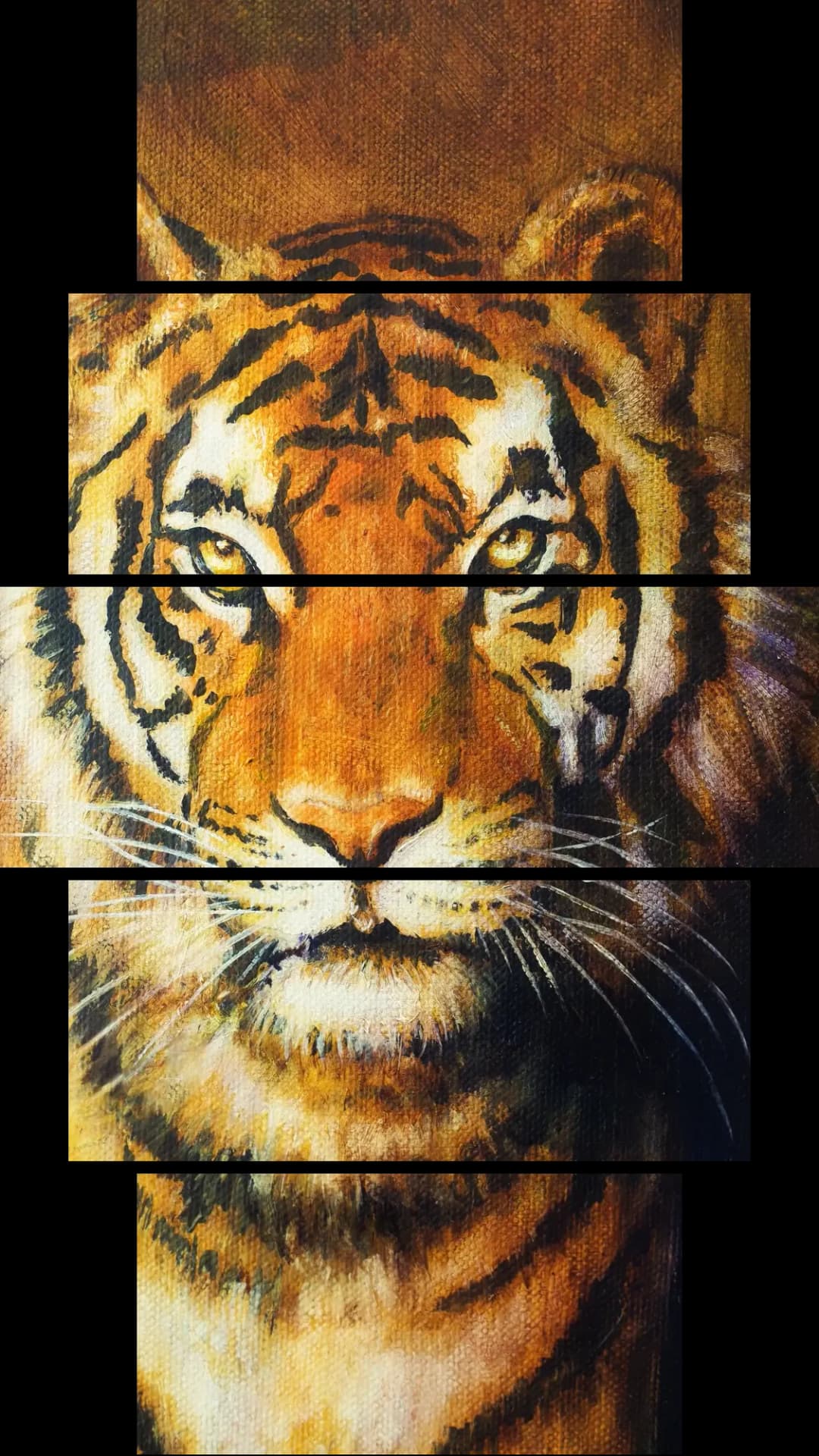 Fierce Tiger Portrait – 5 Panels Hierarchy