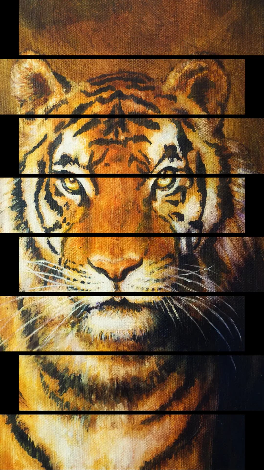 Fierce Tiger Portrait – 8 Panels Up & Down