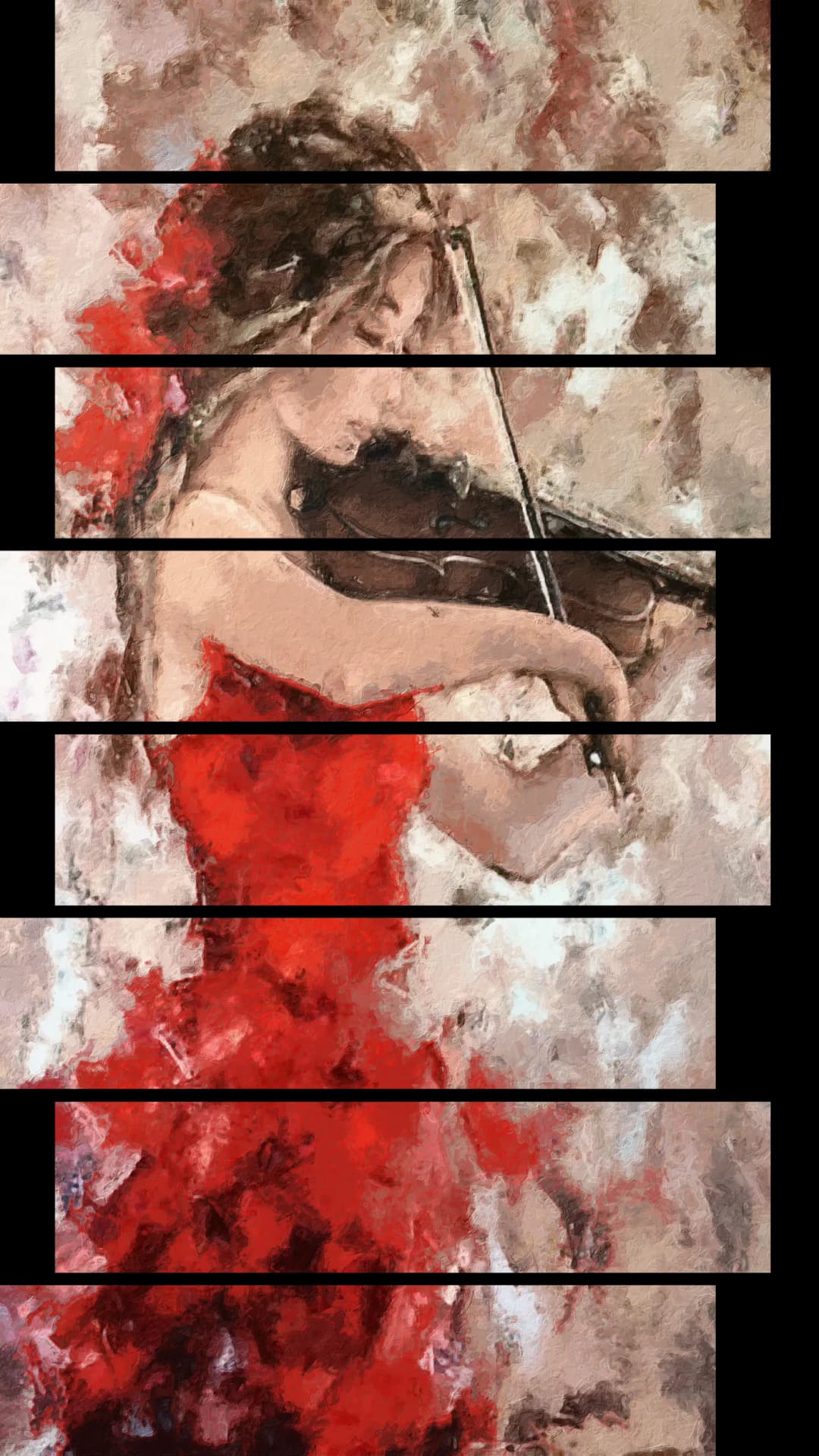 Flamenco Violinist Red – 8 Panels Up & Down