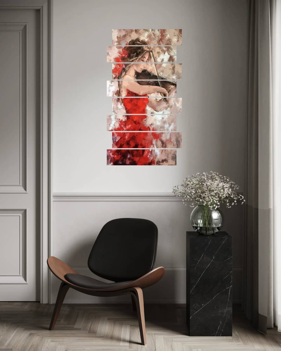 Flamenco Violinist Red – 8 Panels Up & Down