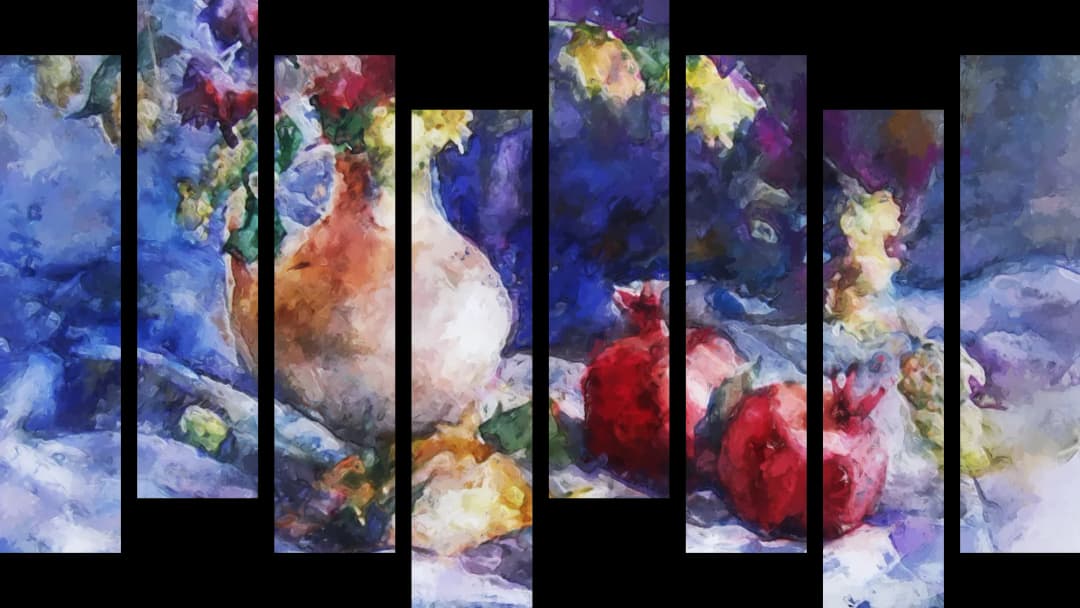 Flowers and Pomegranates – 8 Panels Hierarchy