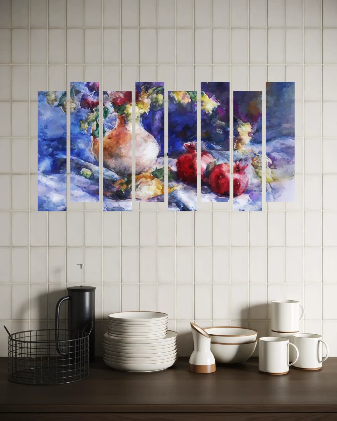 Flowers and Pomegranates – 8 Panels Up & Down