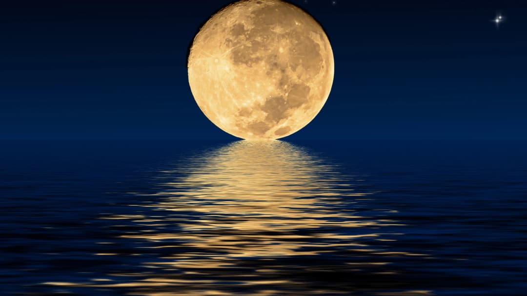 Full Moon Ocean Night