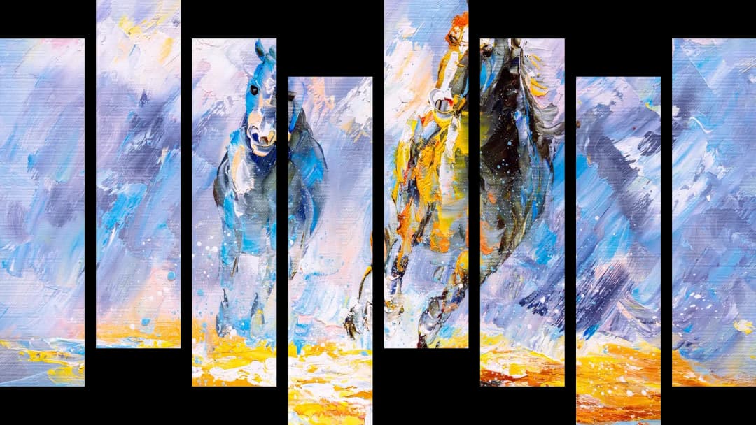 Galloping Horses Painting – 8 Panels Hierarchy
