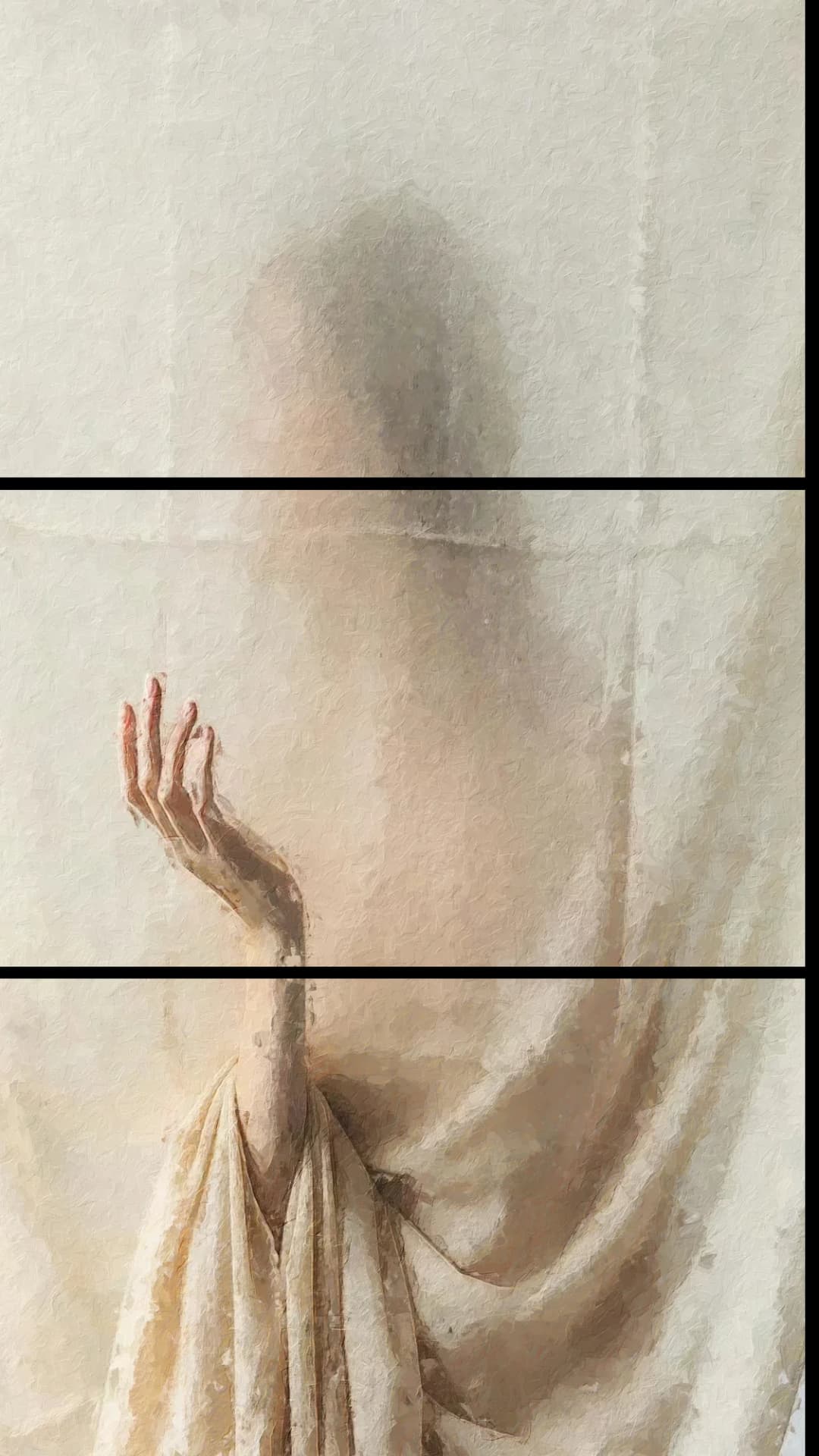 Ghostly Hand Curtain – 3 Panels