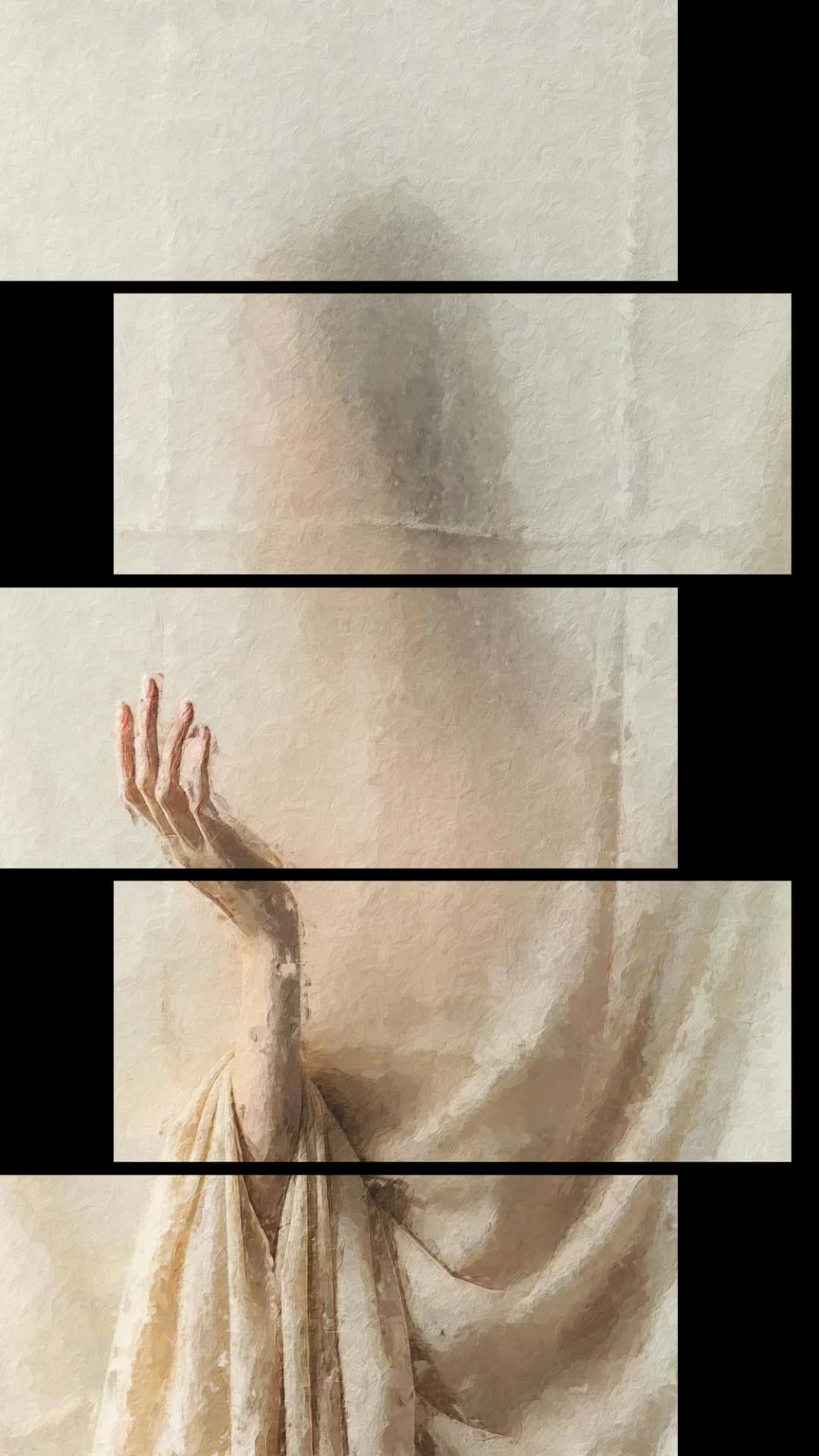 Ghostly Hand Curtain – 5 Panels Up & Down